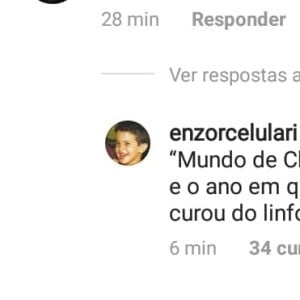 Enzo Celulari responde fã om significado de sua tatuagem