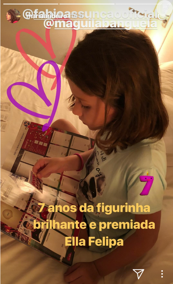 Mariana Ribeiro parabenizou Ella Felipa, filha de Fabio Assunção, pelo aniversário de 7 anos