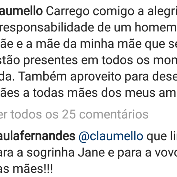 Paula Fernandes elogiou sogra em foto de Claudio Mello no domingo, 13 de maio de 2018