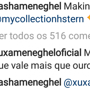 Sasha Meneghel mostrou making of de campanha e a mãe, Xuxa, comentou a foto