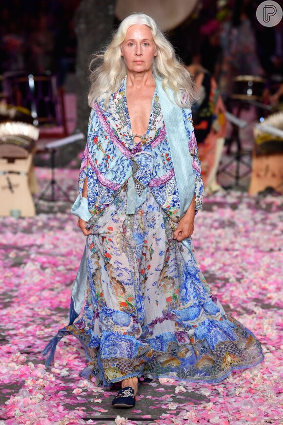 A designer Camilla Franks fez desfile inspirado em suas viagens ao Japão show de encerramento no Mercedes Benz Fashion Week na quinta-feira, 17 de maio de 2018