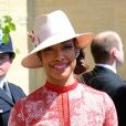 A atriz Gina Torres optou por um vestido Costarellos para o casamento de Meghan Markle e do príncipe Harry