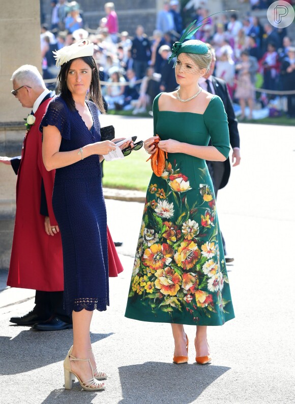 Kitty Spencer também escolheu vestido floral da grife Dolce&Gabanna para o casamento do príncipe Harry, seu primo, com Meghan Markle