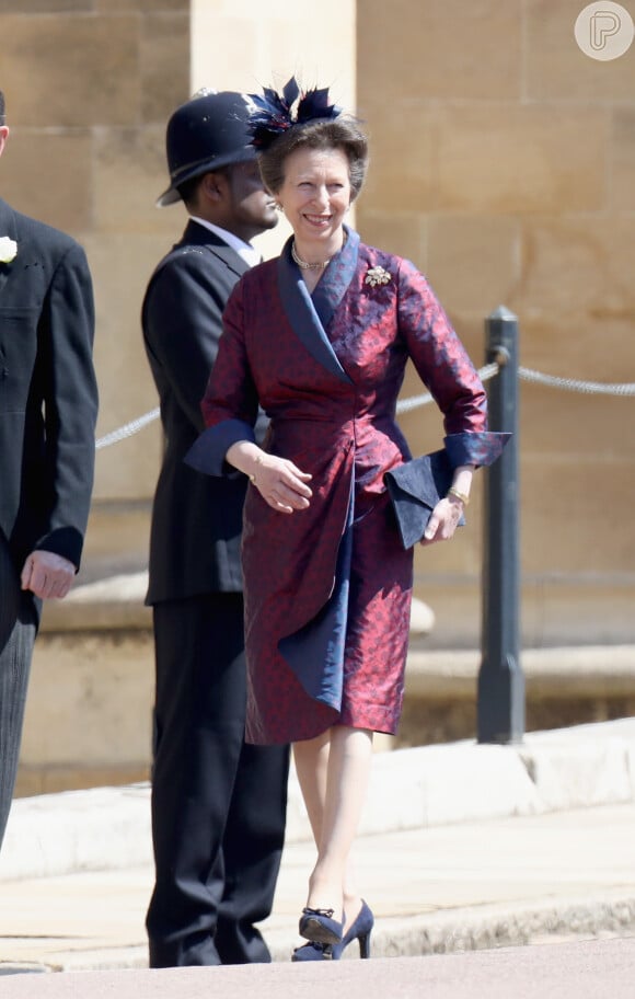 A princesa Anne foi uma das 600 convidadas do casamento do príncipe Harry com Meghan Markle
