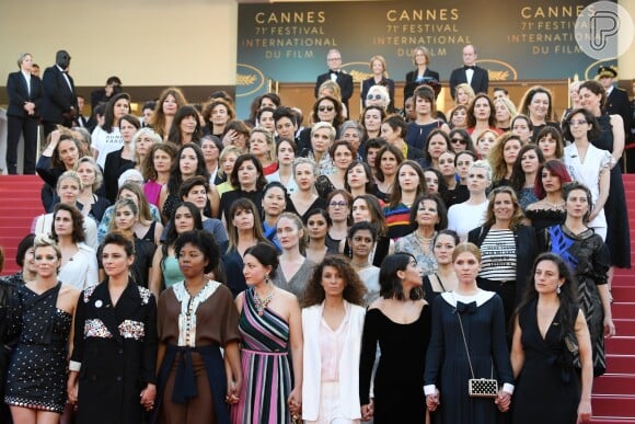 A imagem das manifestantes ilustres entrou para a história do festival de Cannes