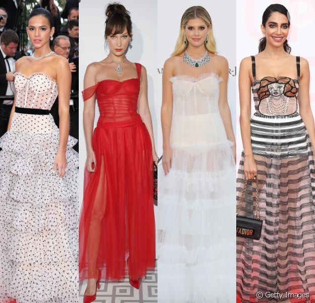 Os vestidos com corset foram escolha de famosas como Bruna Marquezine, Bella Hadid, Lala Rudge e Jessica Kahawaty durante o Festival de Cannes 2018. Inspire-se nos looks!