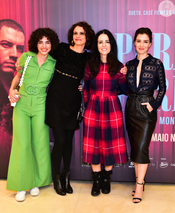 Julia Konrad, Malu Galli, Monique Gardenberg e Marjorie Estiano na pré-estreia do filme 'Paraíso Perdido', em São Paulo, nesta segunda-feira, 28 de maio de 2018

