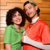 Com looks em cores vibrantes, Julia Konrad e Jaloo fizeram uma dobradinha na pré-estreia do filme 'Paraíso Perdido', em São Paulo, nesta segunda-feira, 28 de maio de 2018
