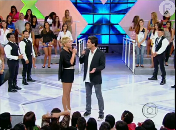 Xuxa recebe Junno Andrade em seu programa, na TV Globo