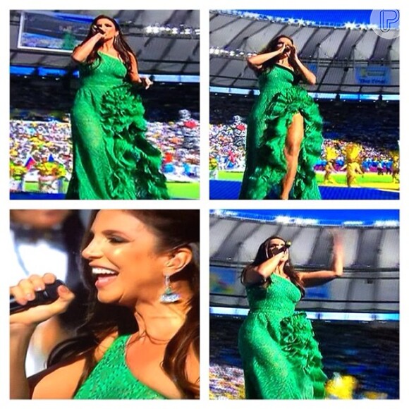 Ivete Sangalo cantou com um vestido da estilista Martha Medeiros