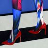 Detalhe dos scarpins Stuart Weitzman usados por Gigi Hadid no CFDA Fashion Awards 2018, realizado no Brooklyn Museum, em Nova York, nesta segunda-feira, 4 de junho de 2018