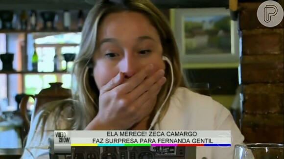 Fernanda Gentil participa do 'Vídeo Show' e ganha mensagem carinhosa de Sandy e Junior (15 de julho de 2014)