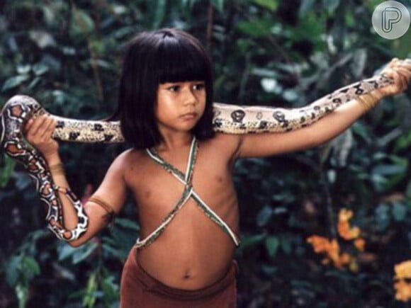 Aos 8 anos, Eunice Baía contracenou com uma cobra em 'Tainá'
