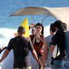 Isabelli Fontana posa sensual para ensaio fotográfico de maiô na praia de Ipanema, Zona Sul do Rio de Janeiro, nesta quarta-feira, 30 de julho de 2014