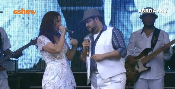 Ivete Sangalo canta com Tiago Abravanel no Brazilian Day, em Nova York