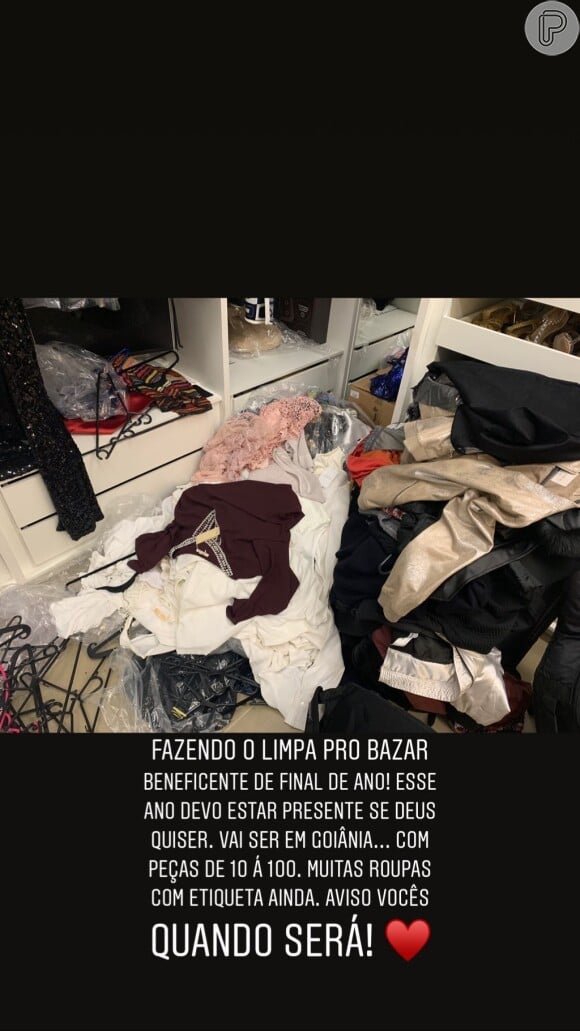 Marília Mendonça falou sobre bazar que está organizando nesta terça-feira, 13 de novembro de 2018