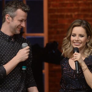 Sandy e o marido, Lucas Lima, no show no Credicard Hall, em São Paulo