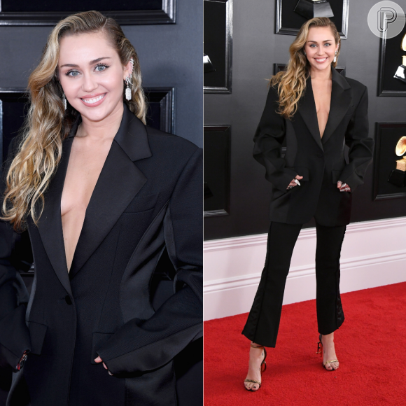 Looks do Grammy Awards 2019: Miley Cyrus apostou na alfaiataria