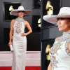 Looks do Grammy Awards 2019: JLo apostou no brilho das pedrarias e no chapéu.