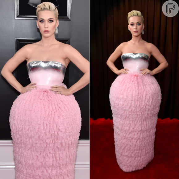 Looks do Grammy Awards 2019: Katy Perry usou vestido Balmain para a premiação