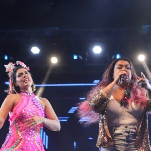 Preta Gil e Luísa sonza cantam com Pabllo Vittar em evento no Centro do Rio de Janeiro, na noite desta sexta-feira, 22 de fevereiro de 2019