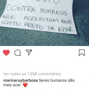 Marina Ruy Barbosa deixou comentário no post de Aguinaldo Silva