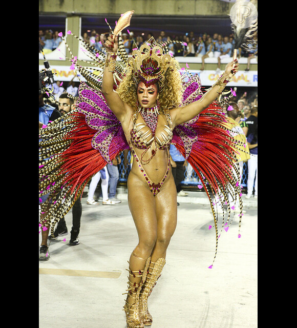 A fantasia de Bianca Monteiro, rainha de bateria da Portela, para o Carnaval 2019 representava Clara Nunes, enredo da escola, como filha de Iansã e tinha 900 penas de faisão no seu costeiro.