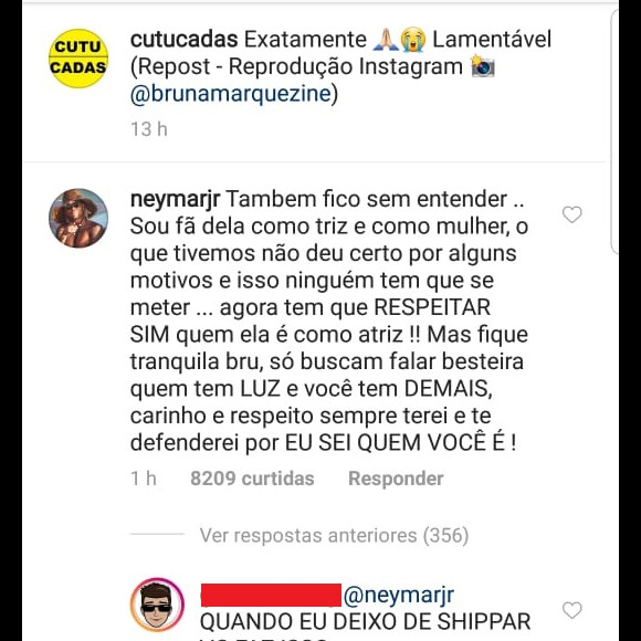 Neymar defende Bruna Marquezine de ataques
