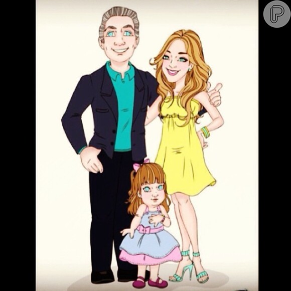 Ticiane Pinheiro publica desenho de sua família no Instagram