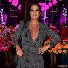 Hellen Ganzarolli prestigia festa de luxo de aniversário da atriz Flávia Pavanelli, no Monte Líbano, em São Paulo, nesta terça-feira, 19 de março de 2019