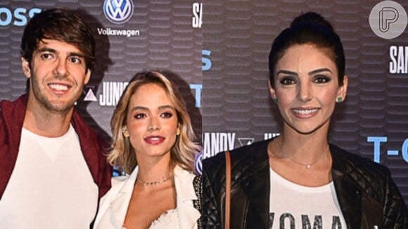 Carol Dias e o noivo, Kaká, foram ao show de Sandy e Junior, prestigiado ainda por Carol Celico, ex-mulher dele, na noite desta terça-feira, 2 de abril de 2019