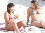 Giulia Costa curte praia e retoca bronzeado com Beatriz Bonemer. Fotos!