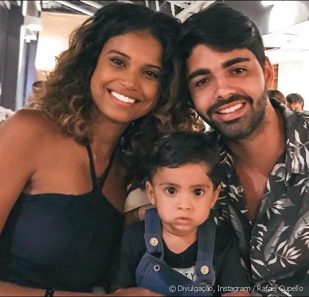 Filho de Aline Dias e Rafael Cupello impressionou por semelhança com o pai nesta terça-feira, 11 de junho de 2019