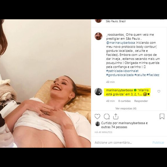 Marina Ruy Barbosa ironiza rumores de gravidez em comentário