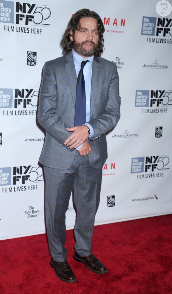 Zach Galifianakis surpreendeu ao aparecer mais magro no Festival de Cinema de Nova York, no último sábado, 11 de outubro de 2014