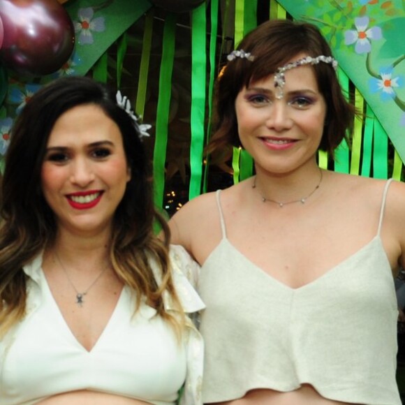 Tatá Werneck organizou chá beneficente ao lado de Letícia Colin, que também será mamãe pela primeira vez