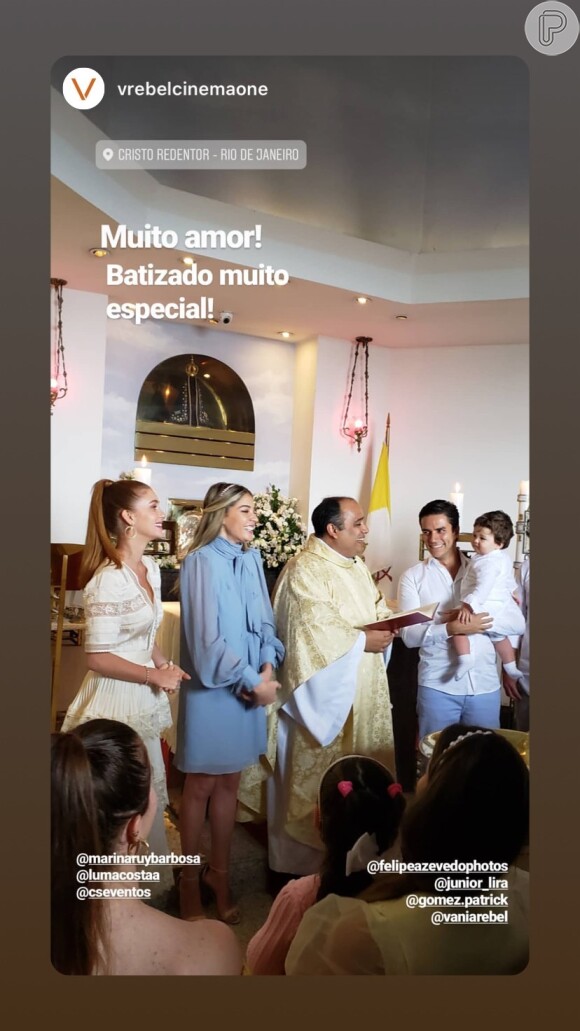 Batizado do filho de Luma Costa contou com a presença de Marina Ruy Barbosa