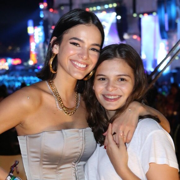 Bruna Marquezine levou a irmã, Luana Marquezine, para curtir o Rock in Rio em outubro de 2019