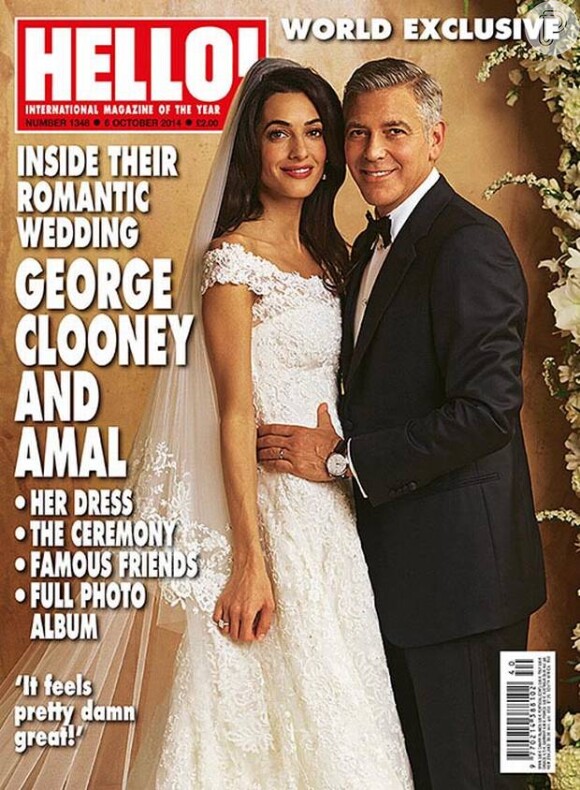 Mulher de George Clooney, Amal Alamuddin usou um vestido Oscar de la Renta em seu casamento com o ator, em setembro de 2014