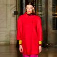 Moda color blocking bombou no desfile do Oscar De La Renta no NY Fashion Week