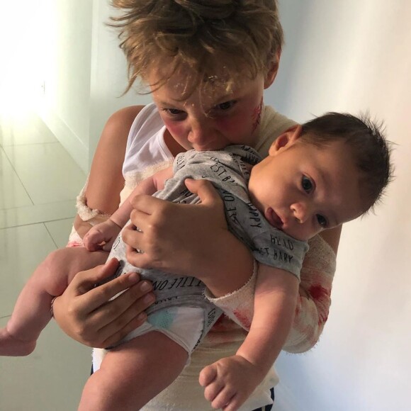 Mesversário de Valentin, filho de Carol Dantas, teve bola com o nome do irmão, Davi Lucca