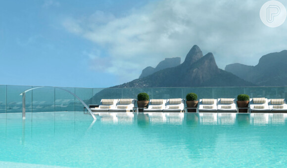 Esta é a vista da piscina do Hotel Fasano em Ipanema, no Rio de Janeiro