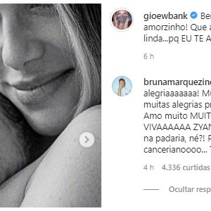 Foto de Giovanna Ewbank co Zyan ganha comentário de Bruna Marquezine