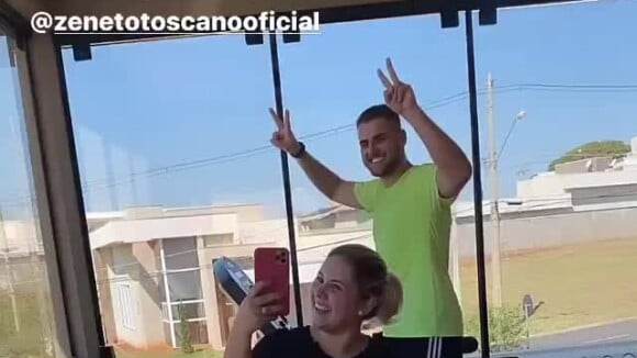 Natália Toscano exibe vídeo de treino de Zé Neto