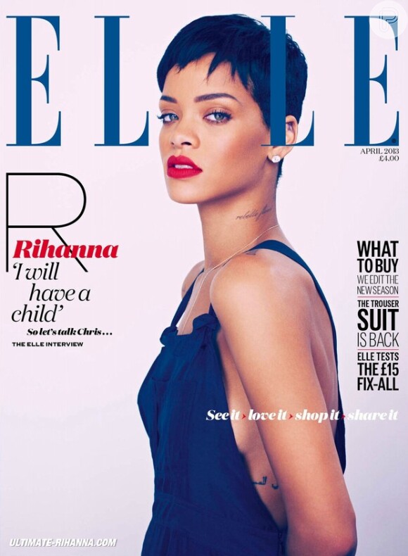 Com o cabelo 'joãozinho' na capa da publicação, Rihanna fala sobre o namorado, Chris Brown
