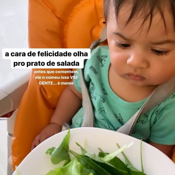 Marília Mendonça exibe reação do filho, Léo, à salada: 'Não sei a quem puxou'