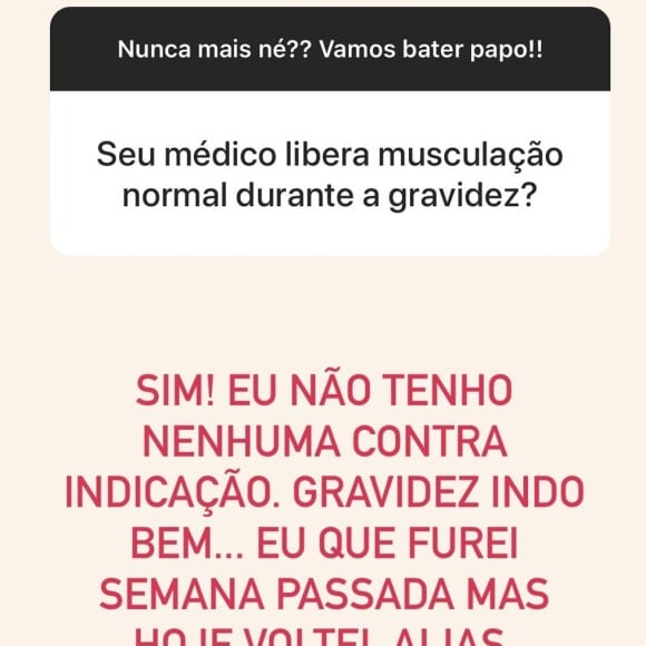 Romana Novais faz treinos na gravidez