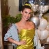 Bianca Andrade usou vestido de cetim modelo slip e com franzido nas duas laterais da marca Kaoli, à venda na loja online por R$ 259,00