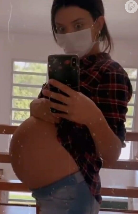 Talita Younan mostra barriga de gravidez e se surpreende com tamanho