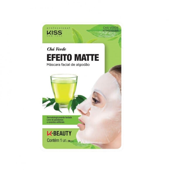 Máscara de Algodão e Chá Verde, da Kiss NY